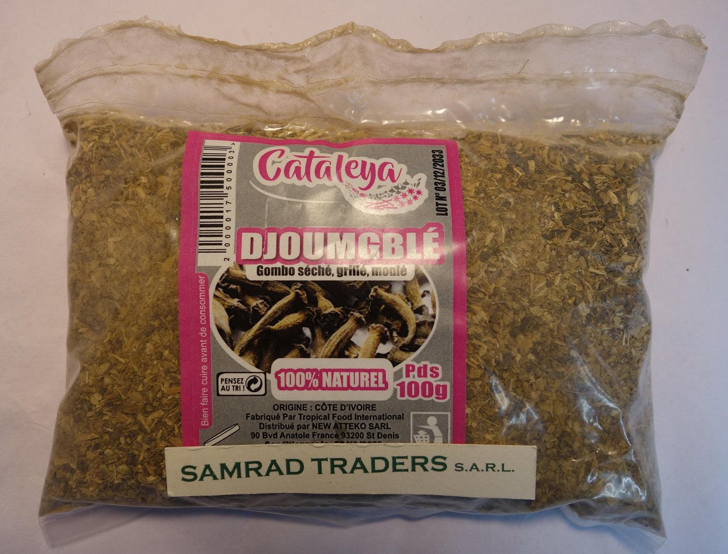 Gombo séché,grillé,moulé