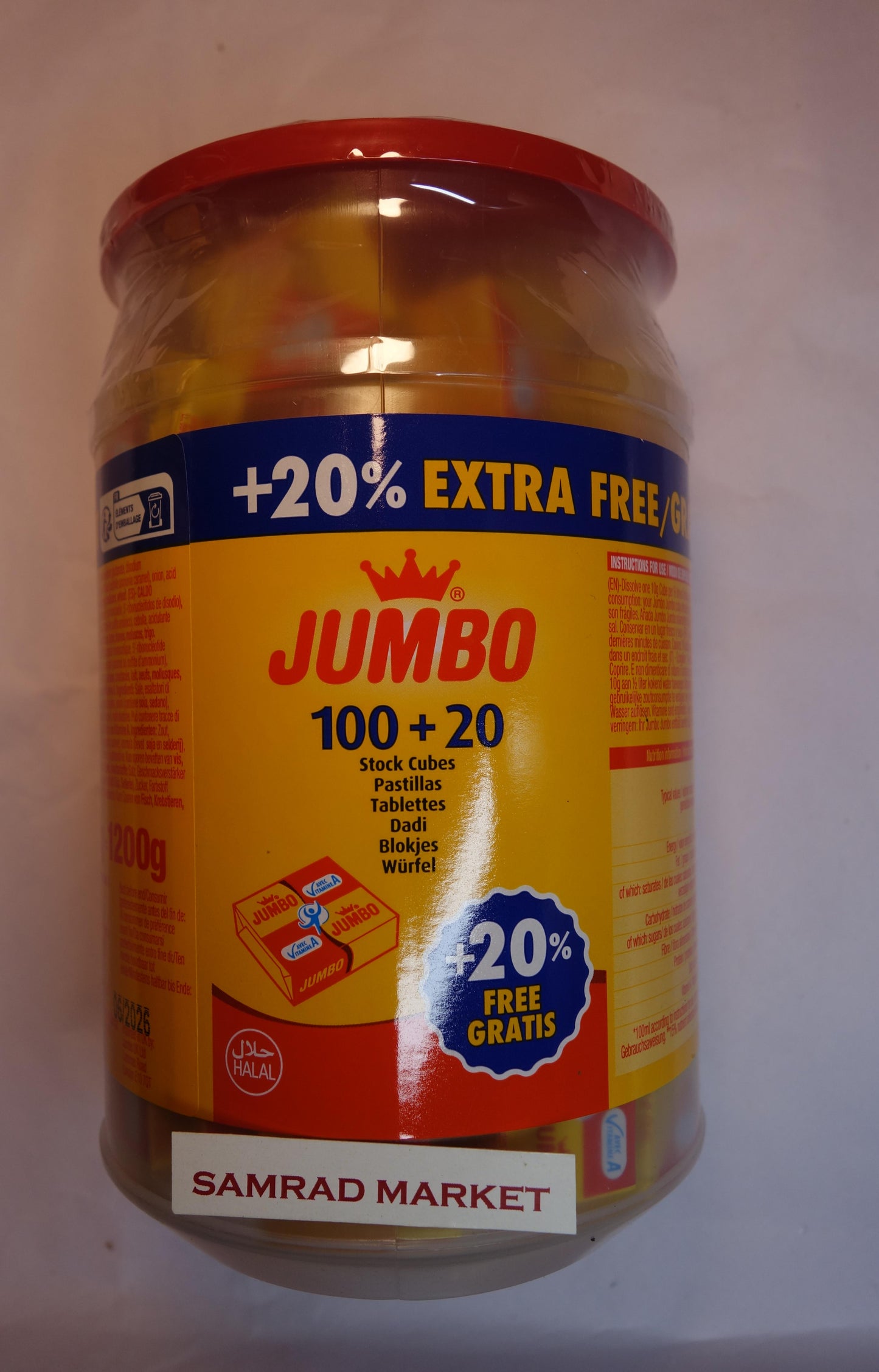 Jumbo Vitamine A en cube 100+20(1200g)