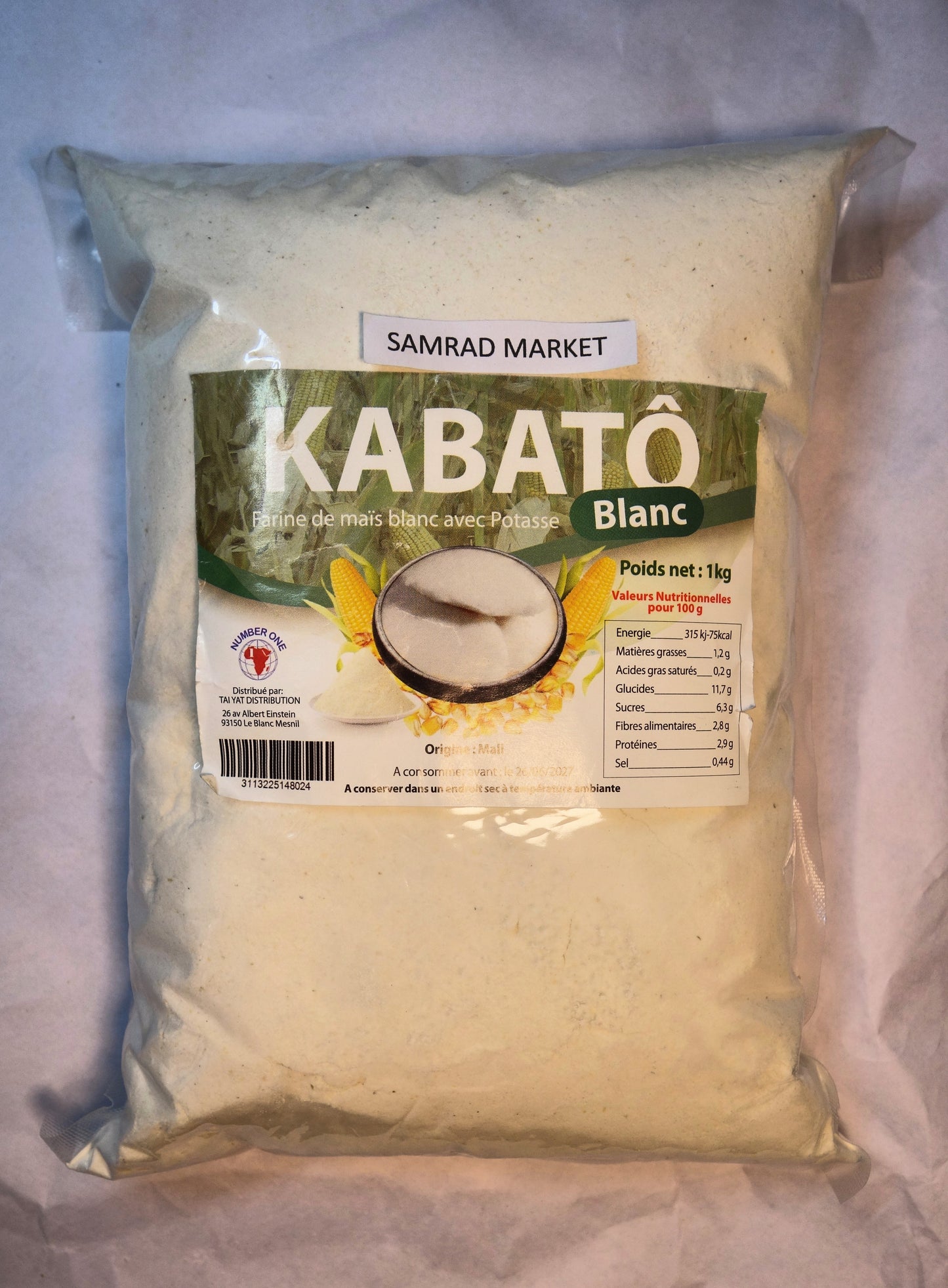 Kabatô Blanc Farine de mais blanc avec Potasse